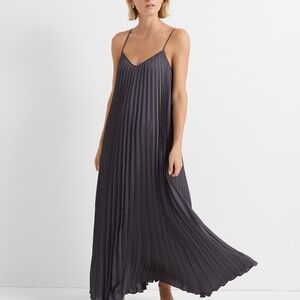 Club Monaco Collection Pleated Black Strappy Maxi Dress
